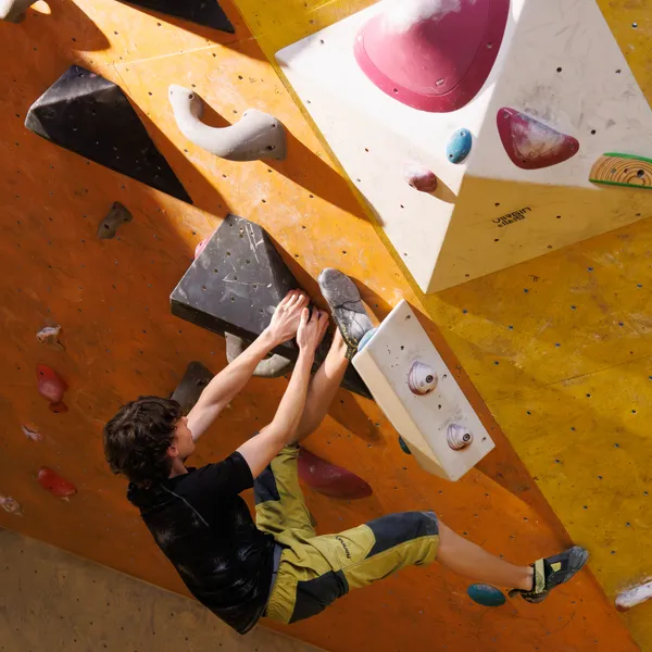 Climber mid-route